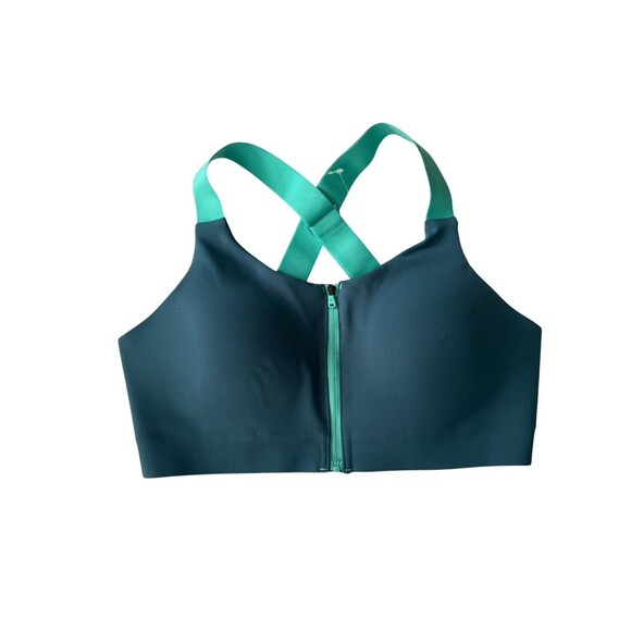 Duluth Trading Co High Impact Bonded Zip Front Sports Bra Size 8 Teal Blue - Picture 10 of 12